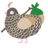 A grey and beige chicken with a lace pattern