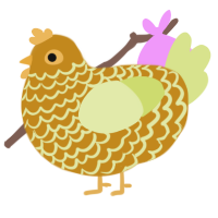 Golden Wind, a ochre and lemon chicken with a lace pattern