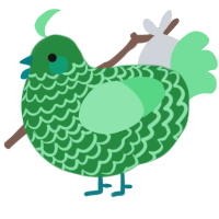 A viridian and spring chicken with a lace pattern