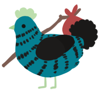 A sea and sable chicken with a bar pattern