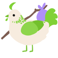 A cream and grass chicken with a neck-speckle pattern