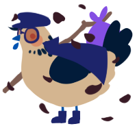 A beige and tumblr chicken with a neck-speckle pattern