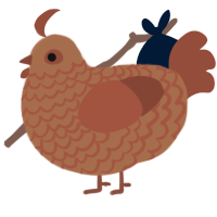 A brown and russet chicken with a lace pattern