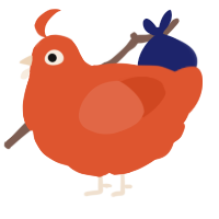 A vermilion chicken