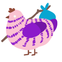 (unnamed), a rose and violet chicken with a bar pattern