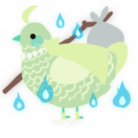 A gluppy and apple chicken with a lace pattern