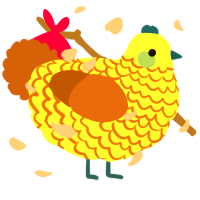 A lime and russet chicken with a lace pattern