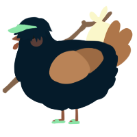 A tumblr and brown chicken