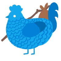A sky and sapphire chicken with a lace pattern