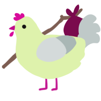 A apple and silver chicken