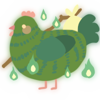 A viridian and sapphire chicken with a bar pattern