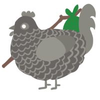 A grey and ash chicken with a lace pattern