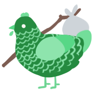 A viridian and spring chicken with a lace pattern