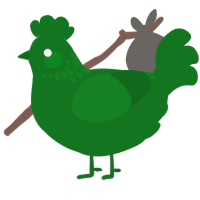 A leaf chicken with a neck-speckle pattern