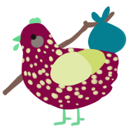 Date, a maroon and lemon chicken with a speckle pattern