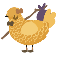 A orange and honey chicken with a lace pattern