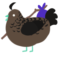 A bark and sable chicken with a half-lace pattern