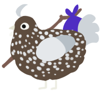 A bark and mist chicken with a speckle pattern