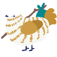 (unnamed), a white and gold chicken with a bar pattern