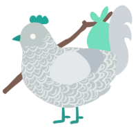 A silver and mist chicken with a double-lace pattern