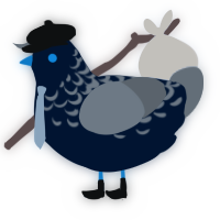 A tumblr and ash chicken with a half-lace pattern