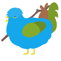 A sky and chartreuse chicken
