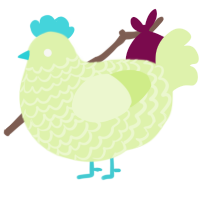A apple chicken with a lace pattern