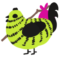 Peregrine, a lime and sable chicken with a bar pattern