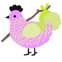 A lavender and lemon chicken with a lace pattern
