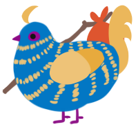 Desert Sea, a sapphire and honey chicken with a bar pattern