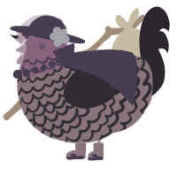A overcast and tumblr chicken with a lace pattern