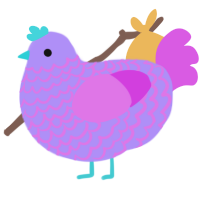 vaporwave, a lilac and orchid chicken with a lace pattern