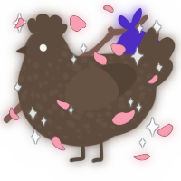 A bark chicken with a speckle pattern