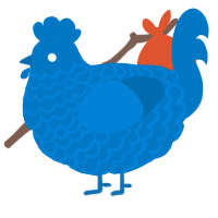 A sapphire chicken with a lace pattern