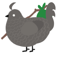 A grey chicken with a lace pattern