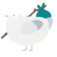 A white and mist chicken with a double-lace pattern