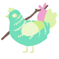 A mint and apple chicken with a half-bar pattern