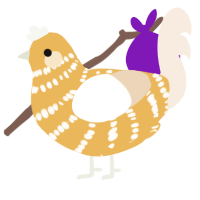 A honey and cream chicken with a bar pattern