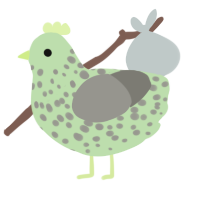 Mint Oreo, a gluppy and ash chicken with a speckle pattern