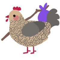 A beige and grey chicken with a double-lace pattern