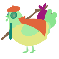 A lemon and spring chicken with a head pattern