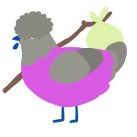 A orchid and ash chicken with a head pattern