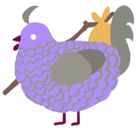 A lilac and ash chicken with a lace pattern