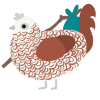 tiles edgeworth, a white and russet chicken with a double-lace pattern
