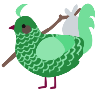 Cucumber, a viridian and spring chicken with a lace pattern