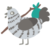 A mist and grey chicken with a bar pattern
