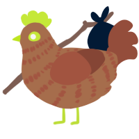A brown and russet chicken with a bar pattern
