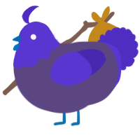 A overcast and indigo chicken with a head pattern