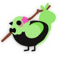 A sable and gluppy chicken with a head pattern