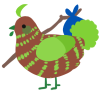 A russet and grass chicken with a bar pattern